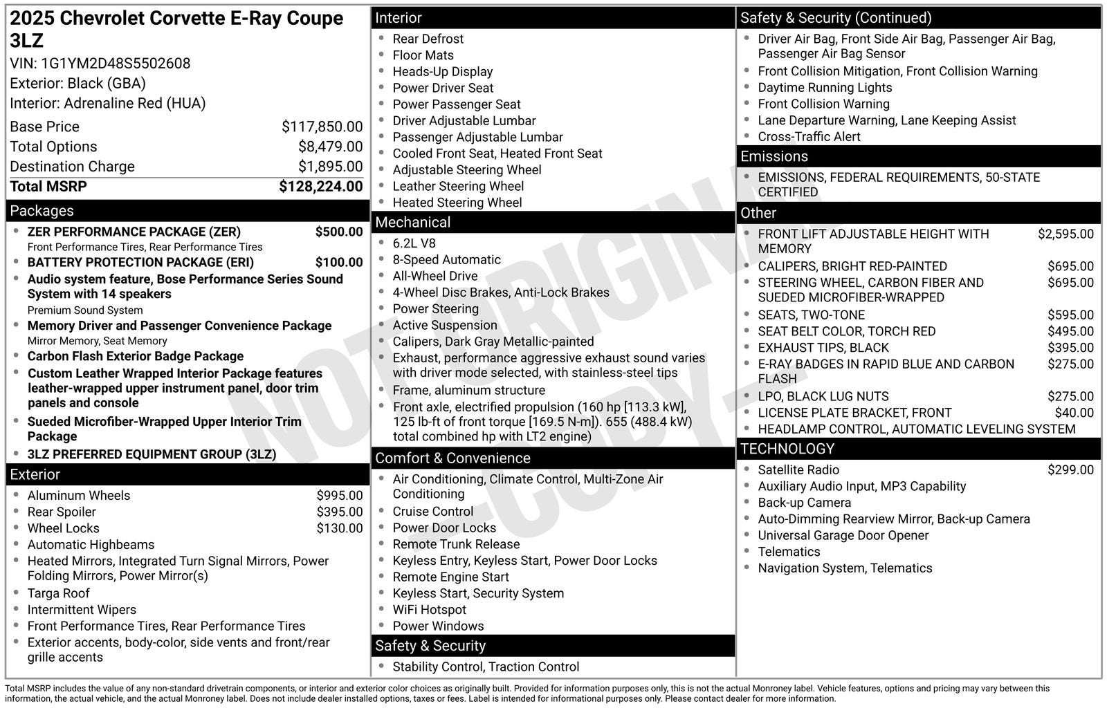 2025 Chevrolet Corvette E-Ray 3LZ