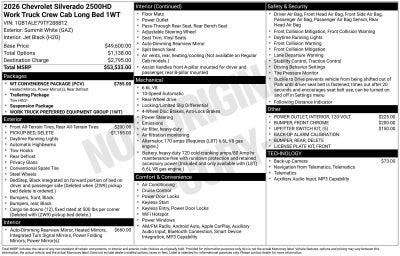 2026 Chevrolet Silverado 2500 HD WT