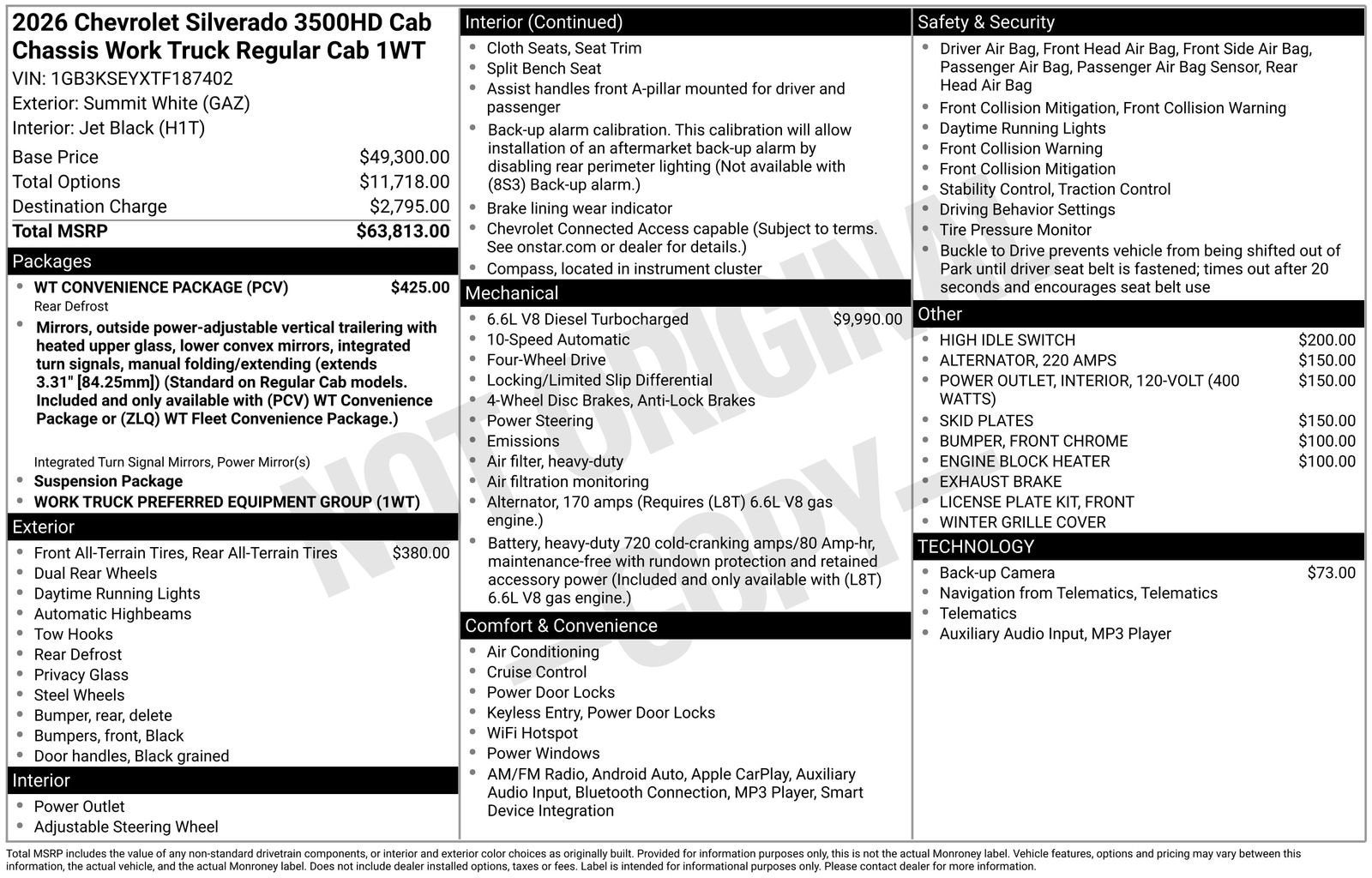 2026 Chevrolet Silverado 3500 HD Chassis Cab Work Truck