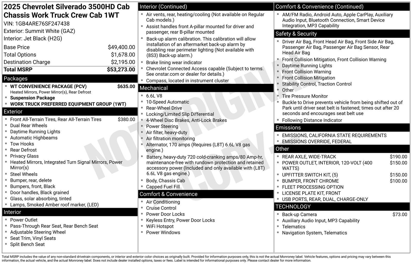 2025 Chevrolet Silverado 3500 HD Chassis Cab Work Truck