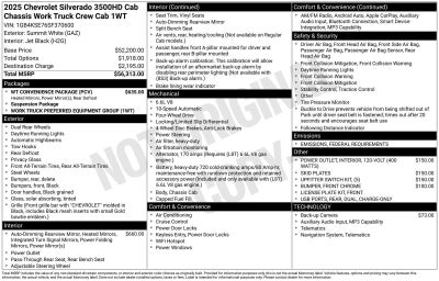 2025 Chevrolet Silverado 3500 HD Chassis Cab Work Truck