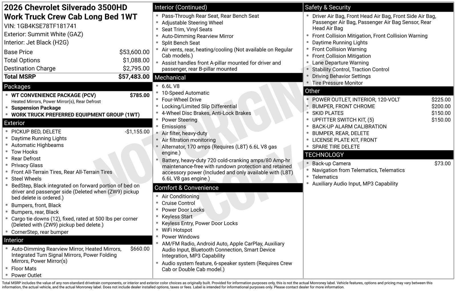 2026 Chevrolet Silverado 3500 HD WT