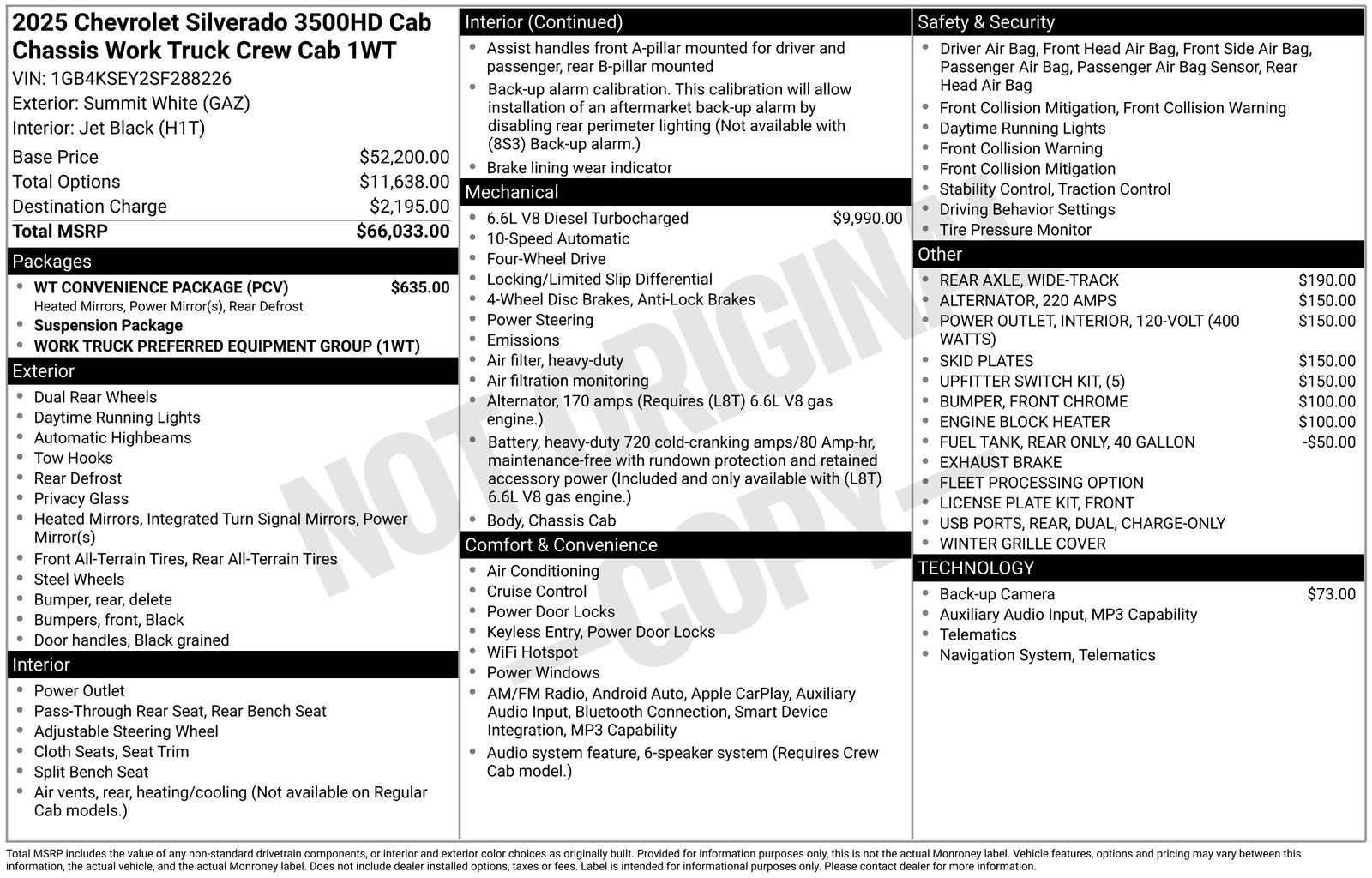 2025 Chevrolet Silverado 3500 HD Chassis Cab Work Truck