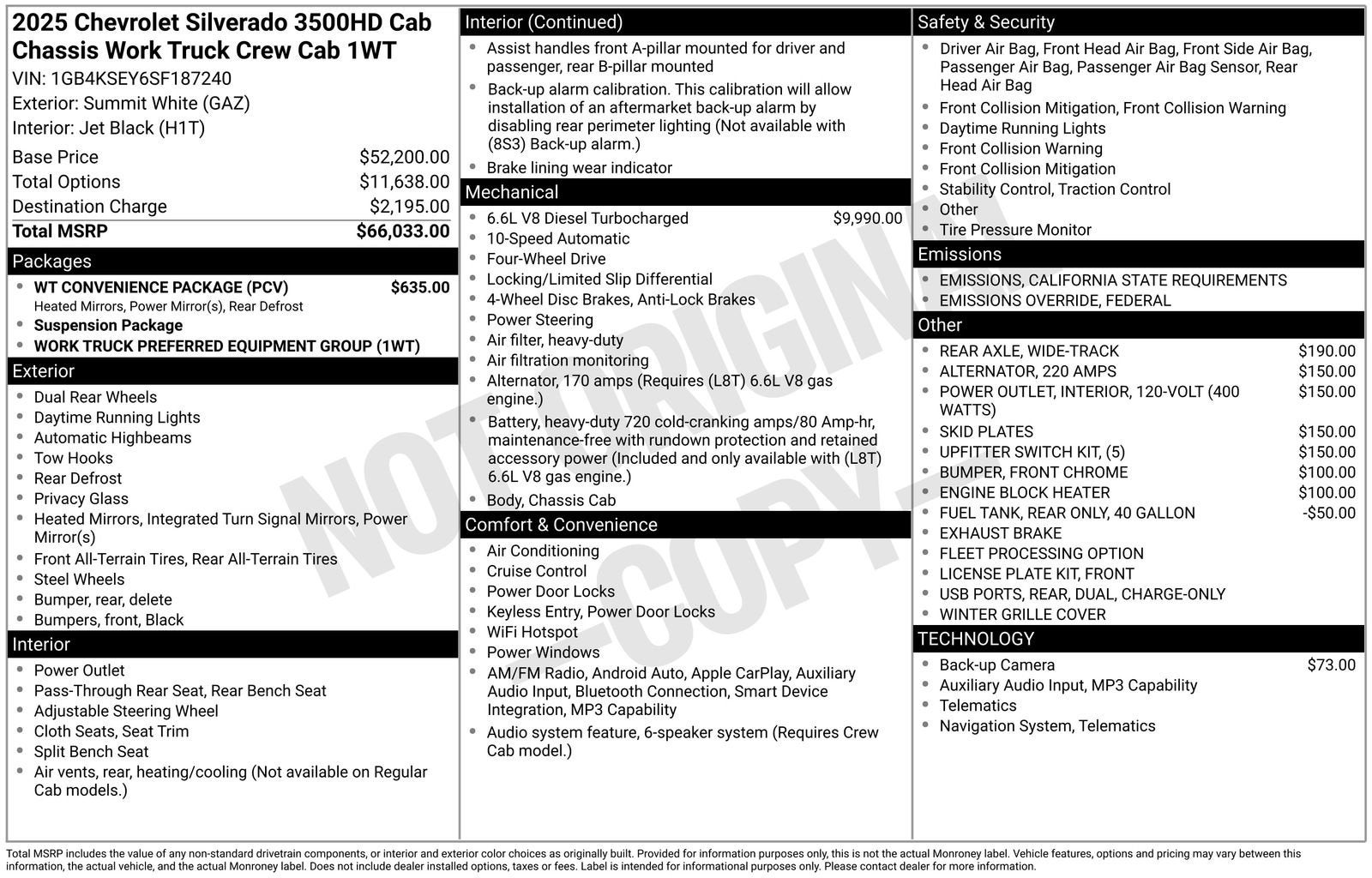 2025 Chevrolet Silverado 3500 HD Chassis Cab Work Truck