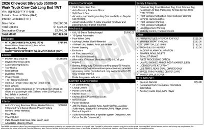 2026 Chevrolet Silverado 3500 HD WT DRW