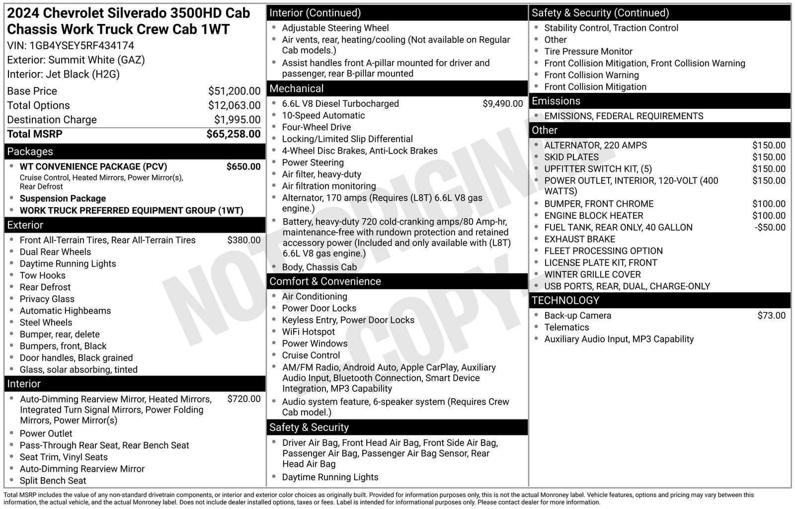 2024 Chevrolet Silverado 3500 HD Chassis Cab Work Truck