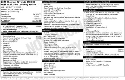 2026 Chevrolet Silverado 2500 HD WT