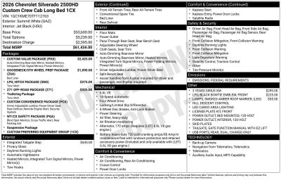2026 Chevrolet Silverado 2500 HD Custom