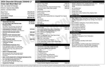 2026 Chevrolet Silverado 2500 HD LT
