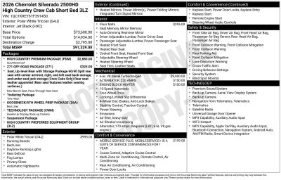 2026 Chevrolet Silverado 2500 HD High Country