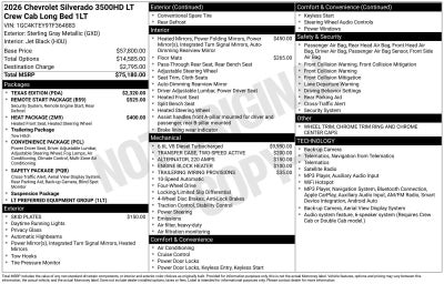 2026 Chevrolet Silverado 3500 HD LT DRW