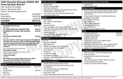 2026 Chevrolet Silverado 2500 HD ZR2