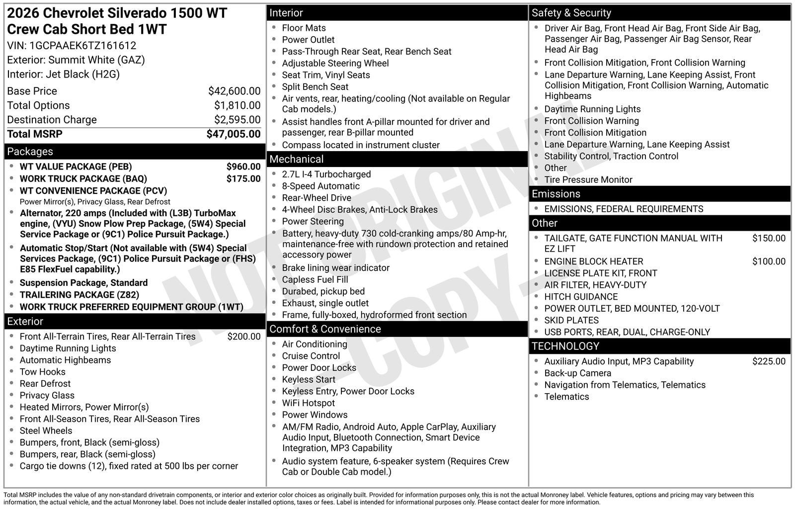 2026 Chevrolet Silverado 1500 WT