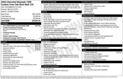 2026 Chevrolet Silverado 1500 Custom