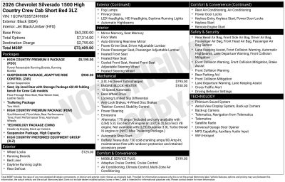 2026 Chevrolet Silverado 1500 High Country
