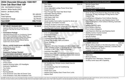 2026 Chevrolet Silverado 1500 RST