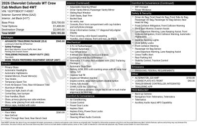 2026 Chevrolet Colorado WT