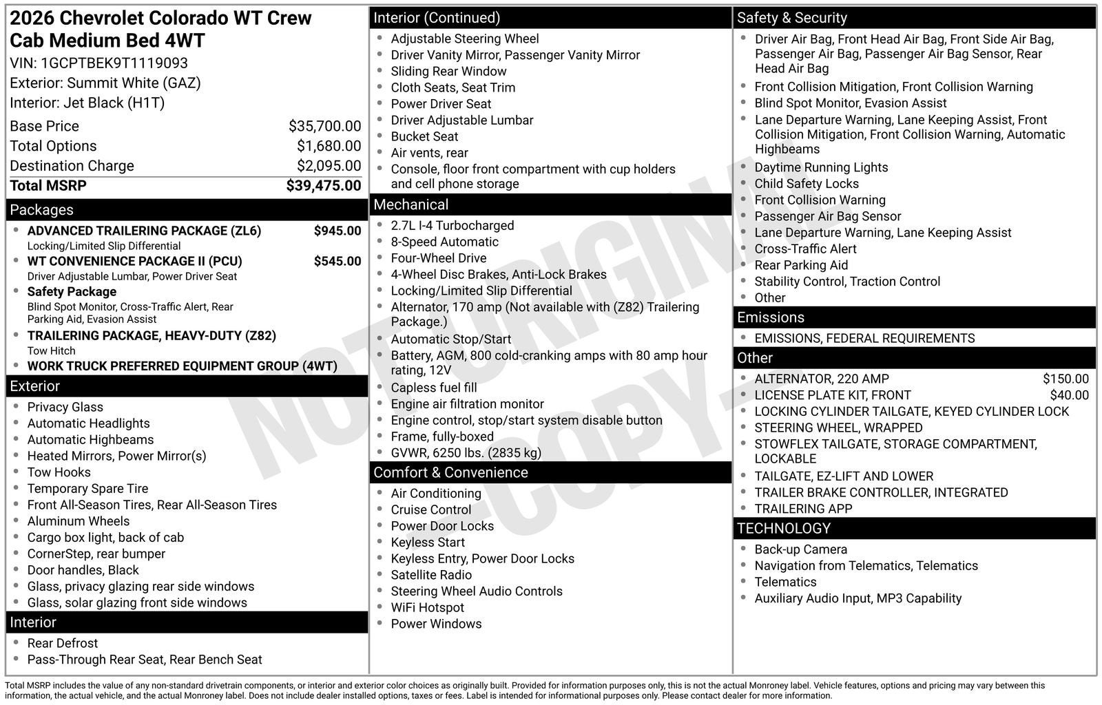 2026 Chevrolet Colorado WT