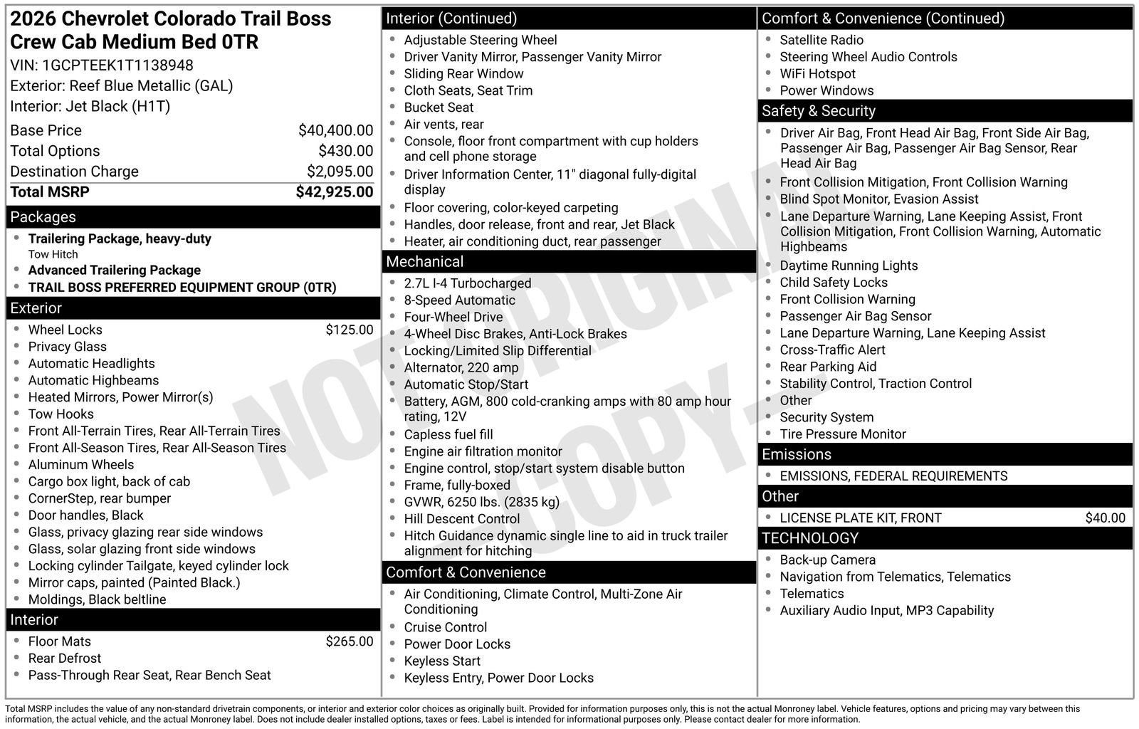 2026 Chevrolet Colorado Trail Boss