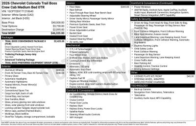 2026 Chevrolet Colorado Trail Boss