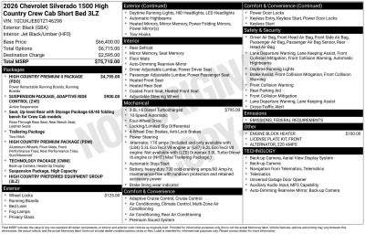2026 Chevrolet Silverado 1500 High Country