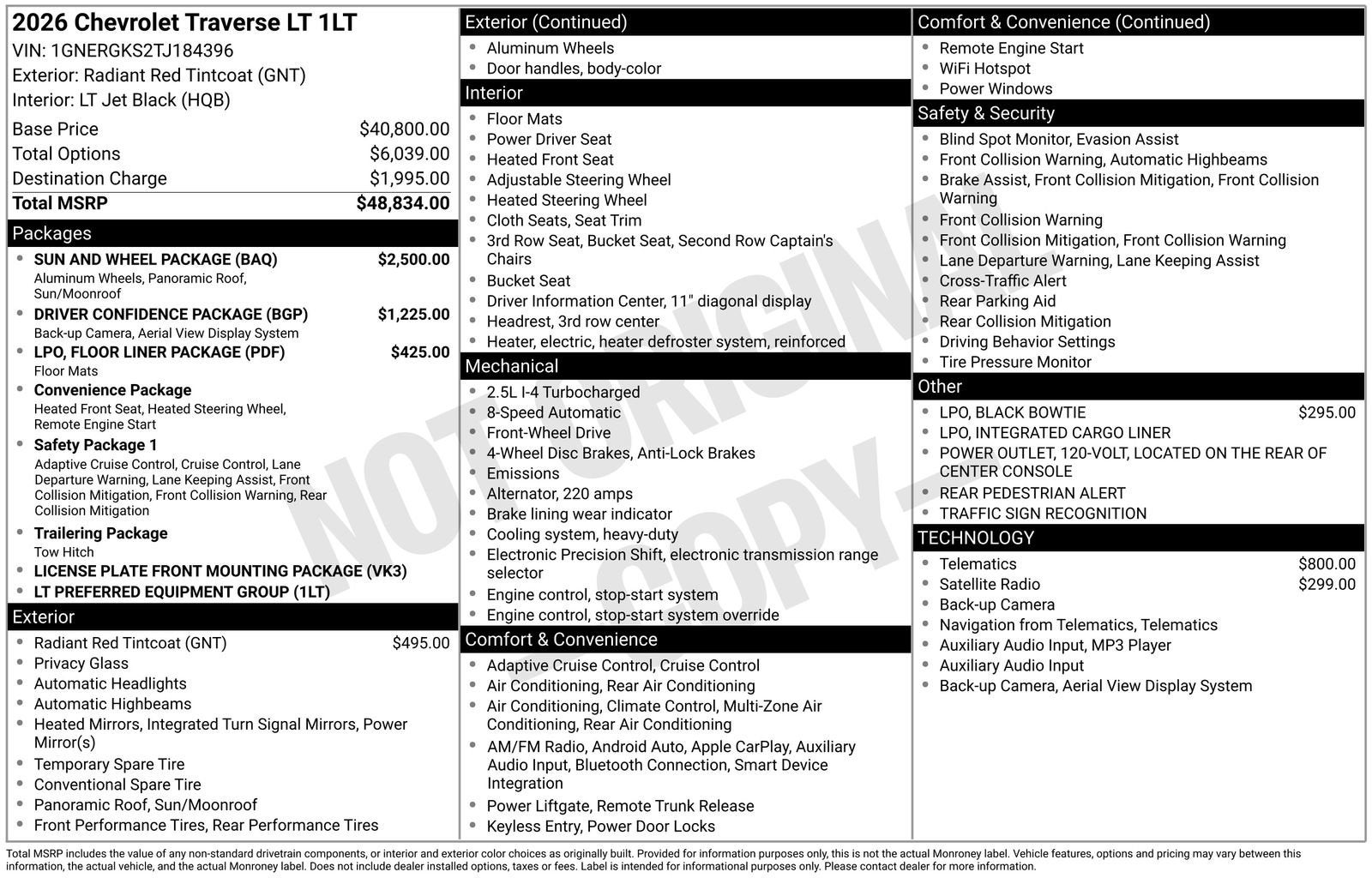 2026 Chevrolet Traverse LT