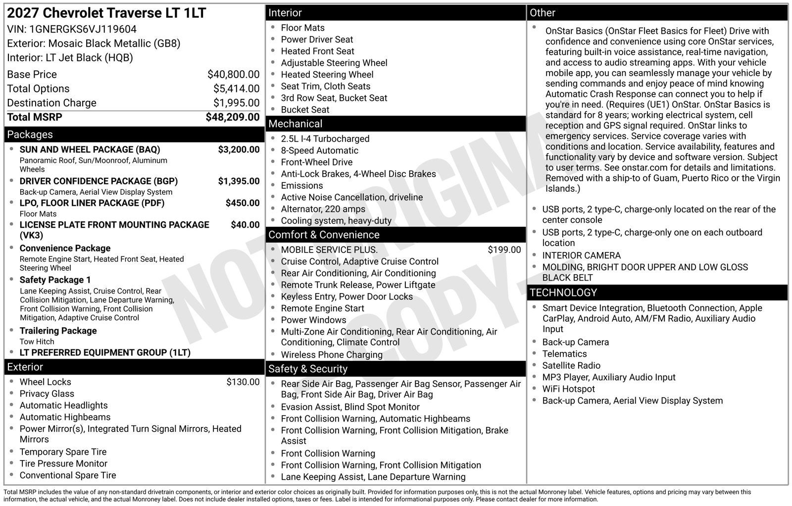 2027 Chevrolet Traverse LT