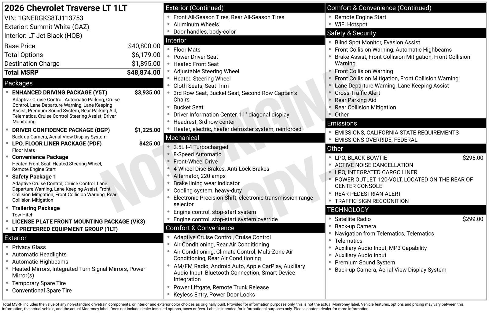 2026 Chevrolet Traverse LT