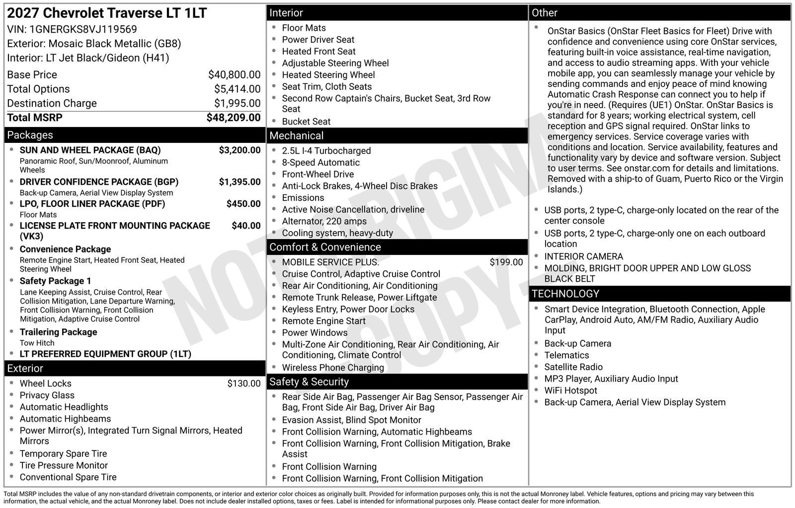 2027 Chevrolet Traverse LT