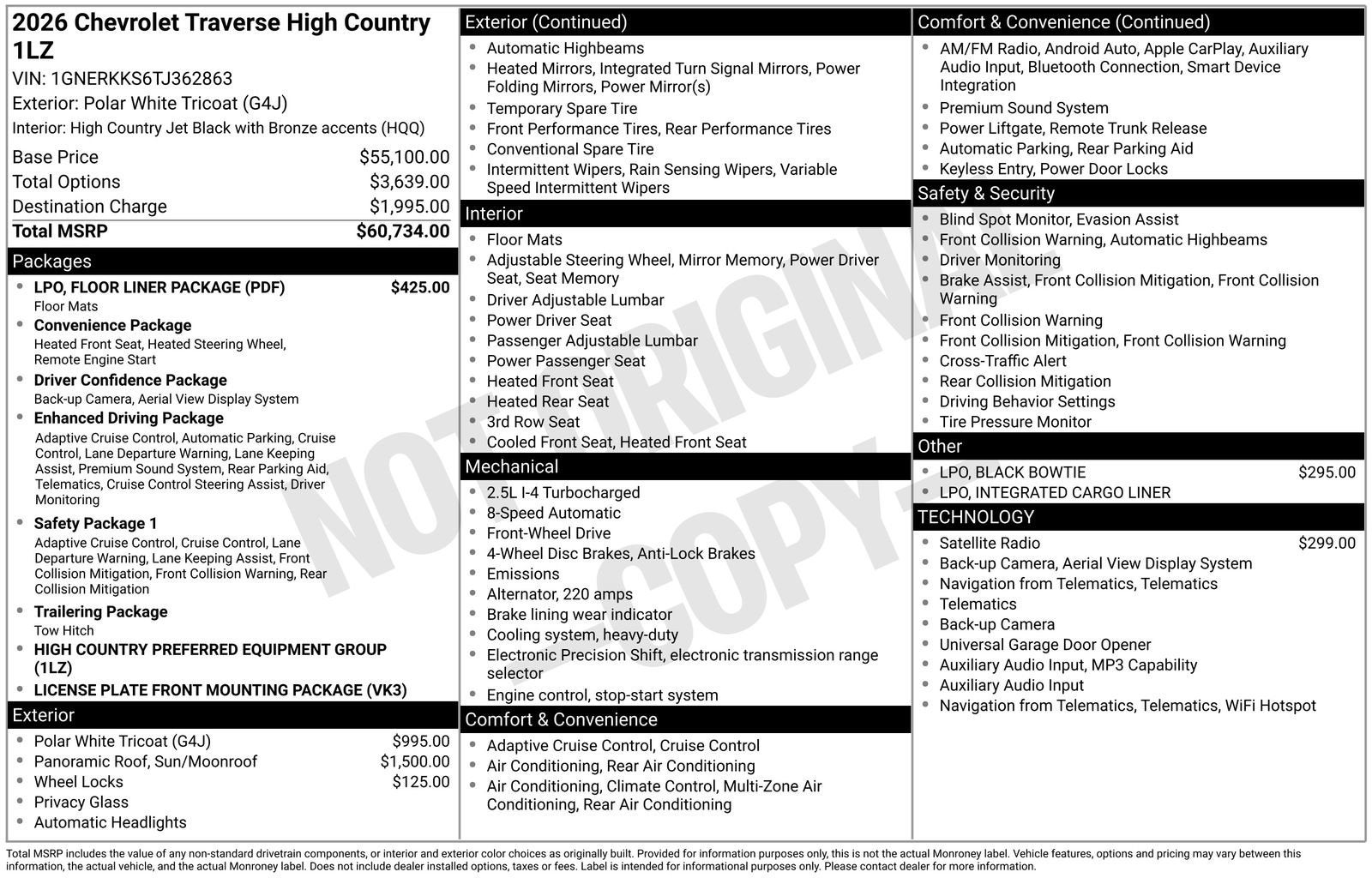 2026 Chevrolet Traverse High Country