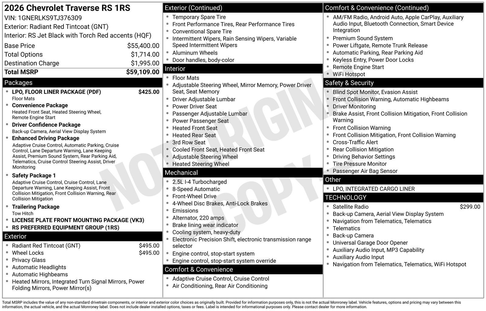 2026 Chevrolet Traverse RS