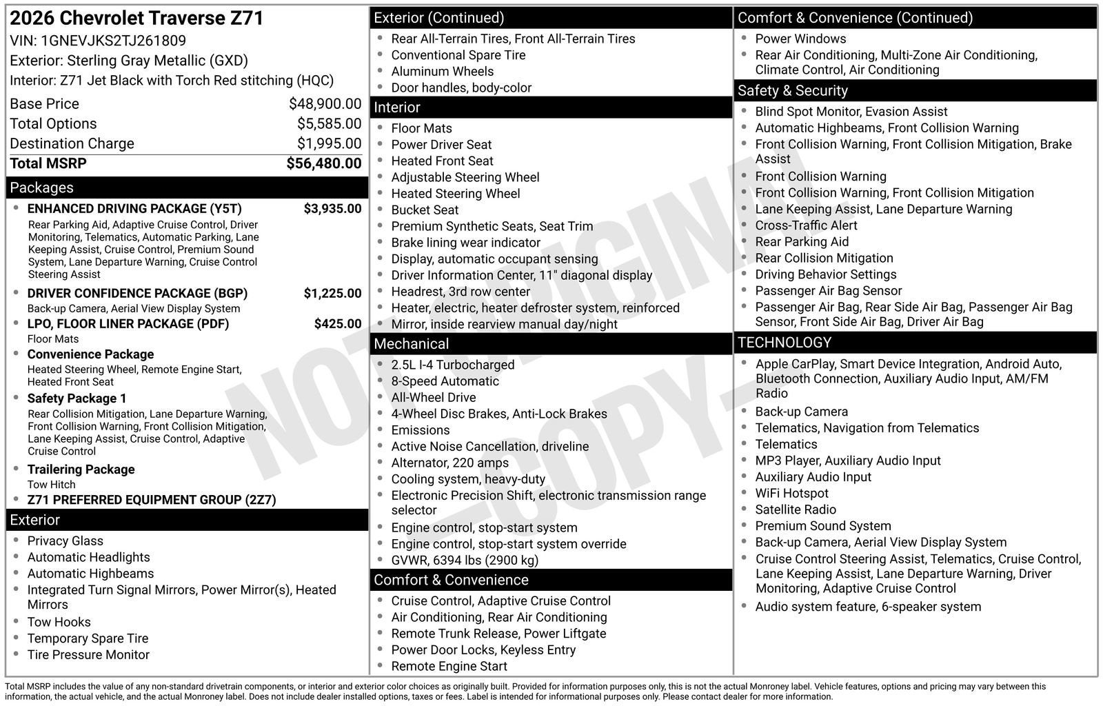2026 Chevrolet Traverse Z71