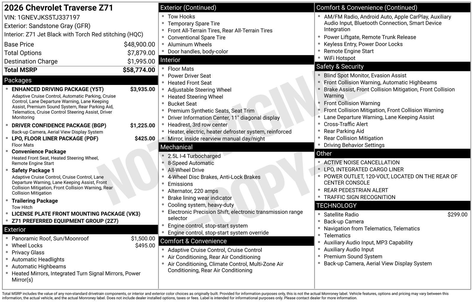 2026 Chevrolet Traverse Z71