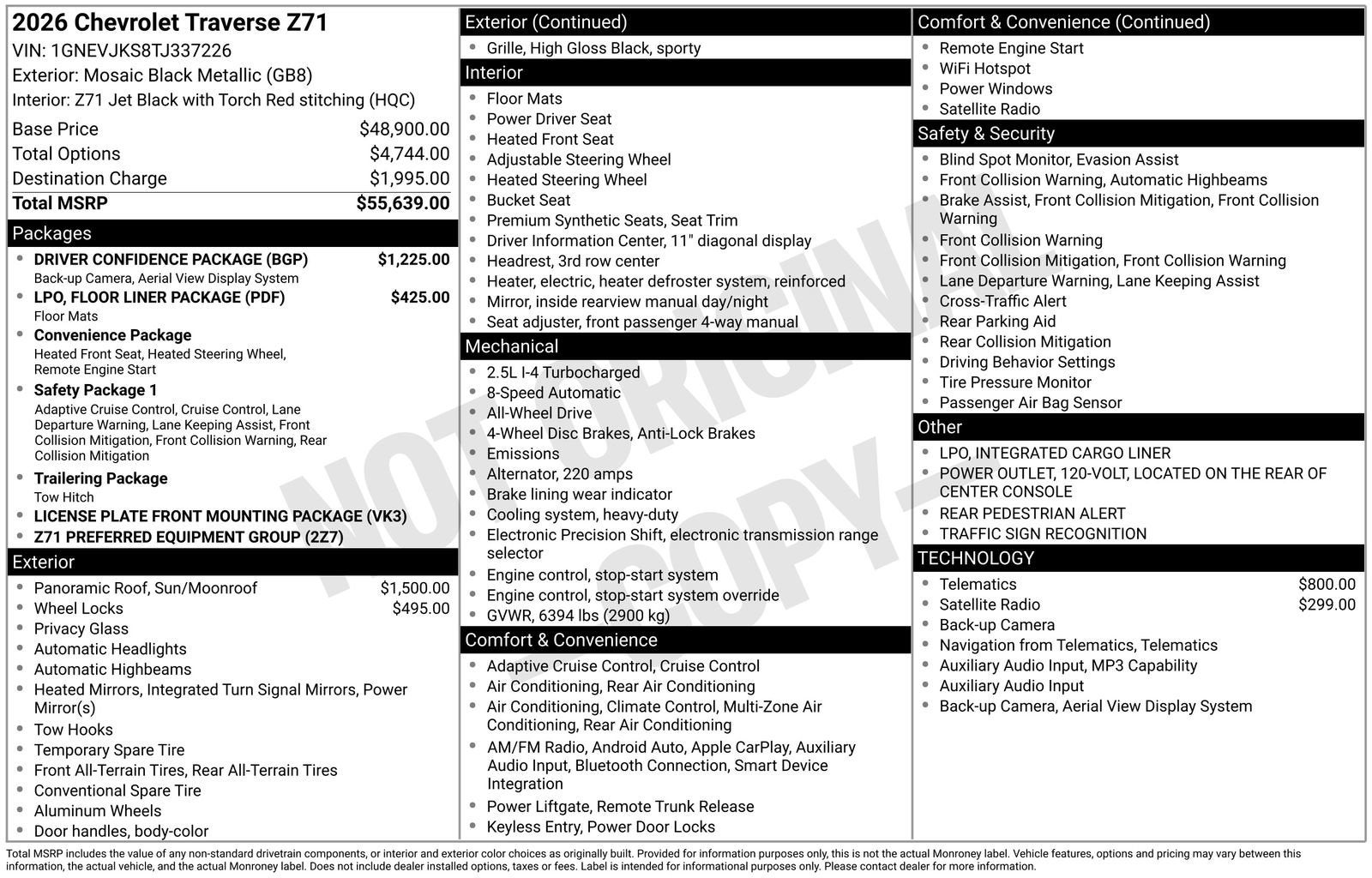 2026 Chevrolet Traverse Z71