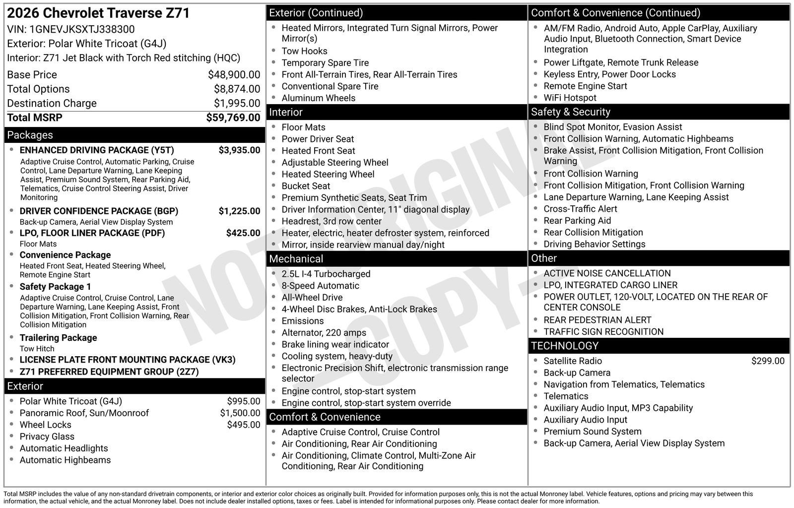2026 Chevrolet Traverse Z71