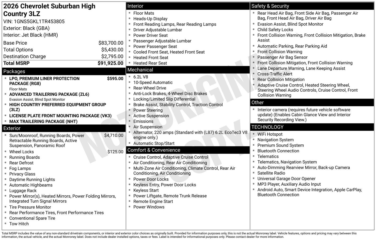 2026 Chevrolet Suburban High Country