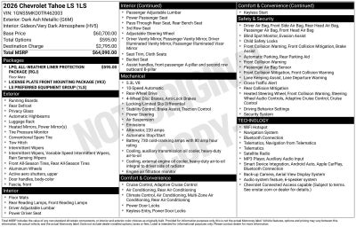 2026 Chevrolet Tahoe LS