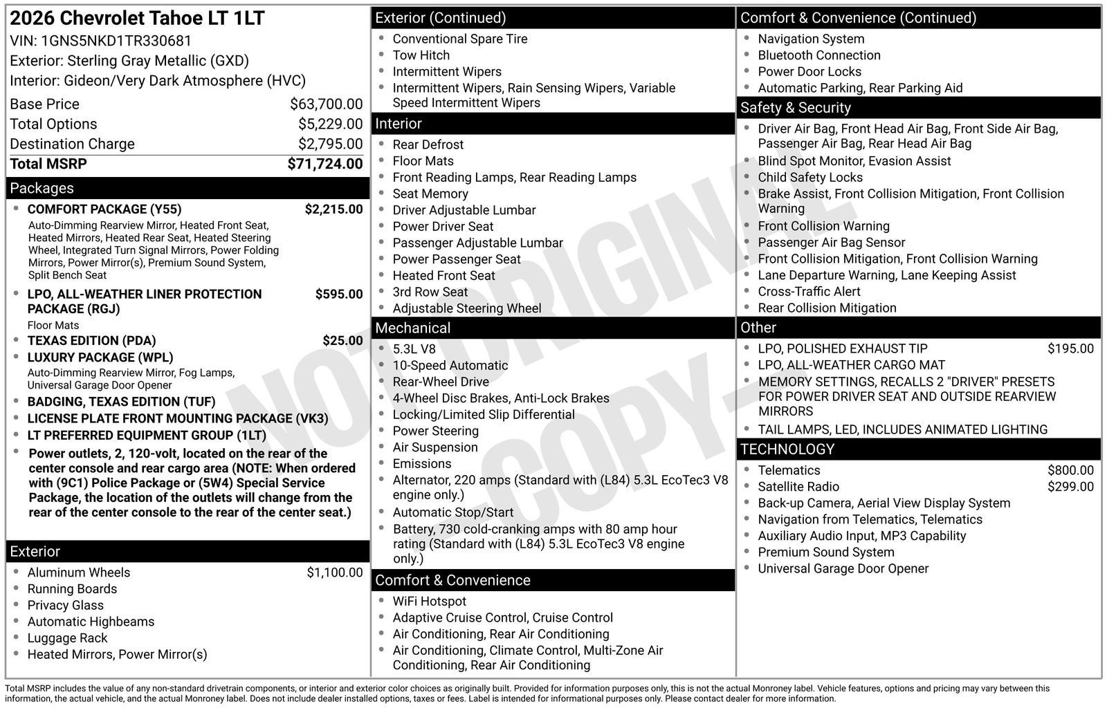 2026 Chevrolet Tahoe LT
