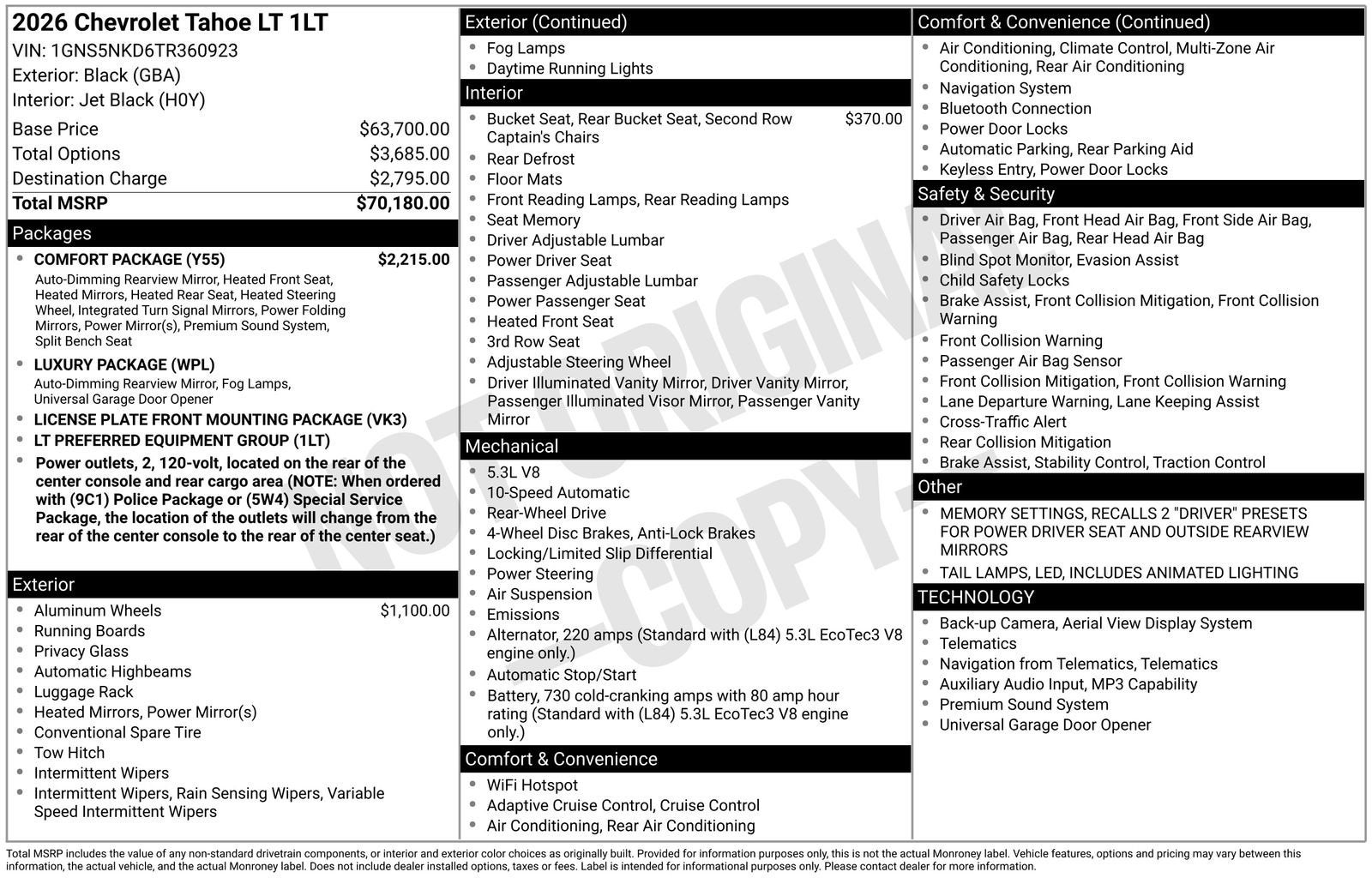 2026 Chevrolet Tahoe LT