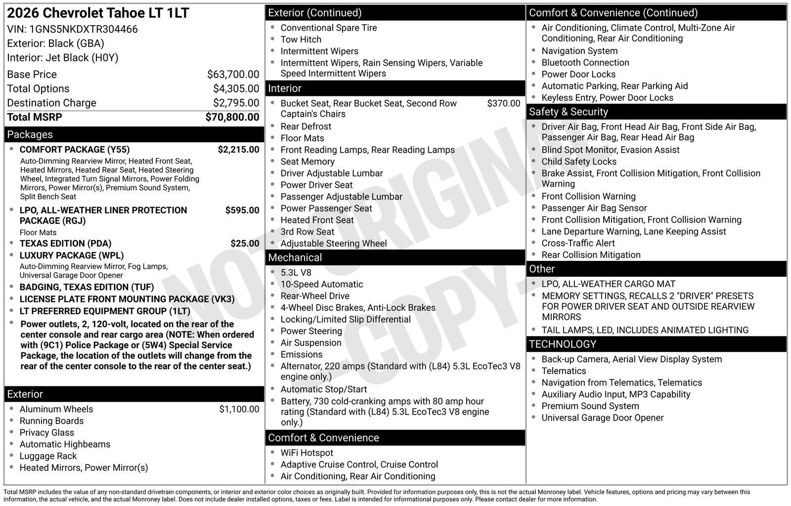 2026 Chevrolet Tahoe LT