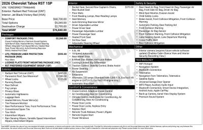 2026 Chevrolet Tahoe RST
