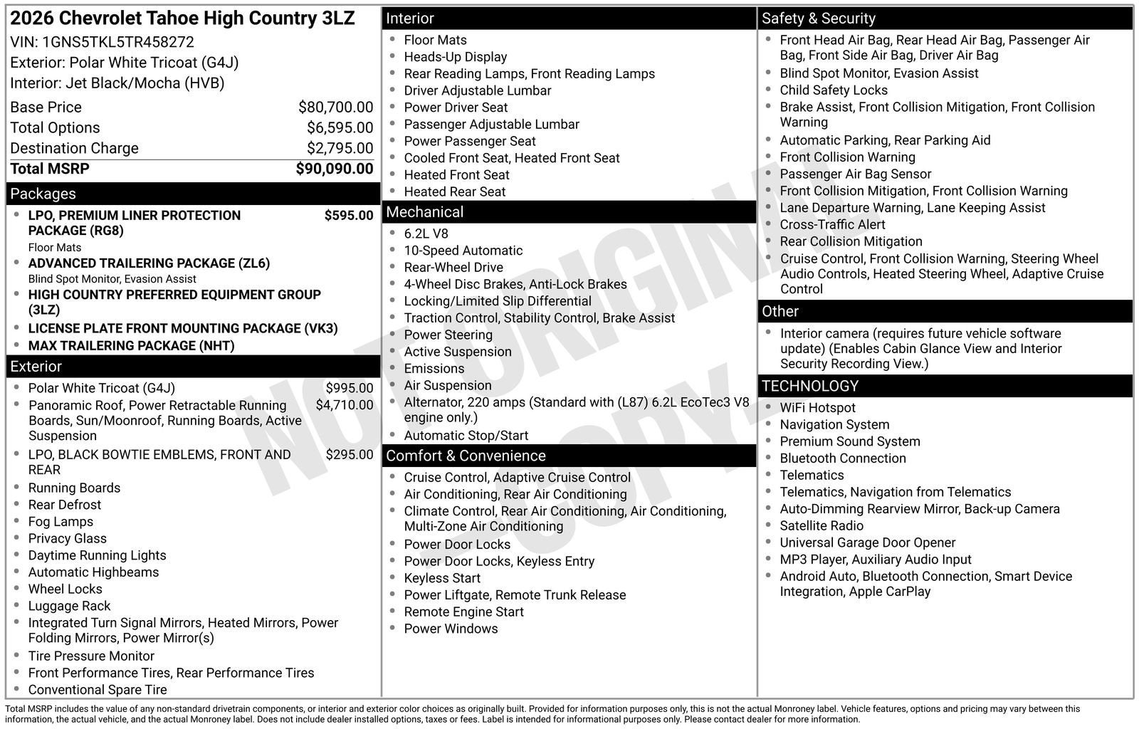 2026 Chevrolet Tahoe High Country