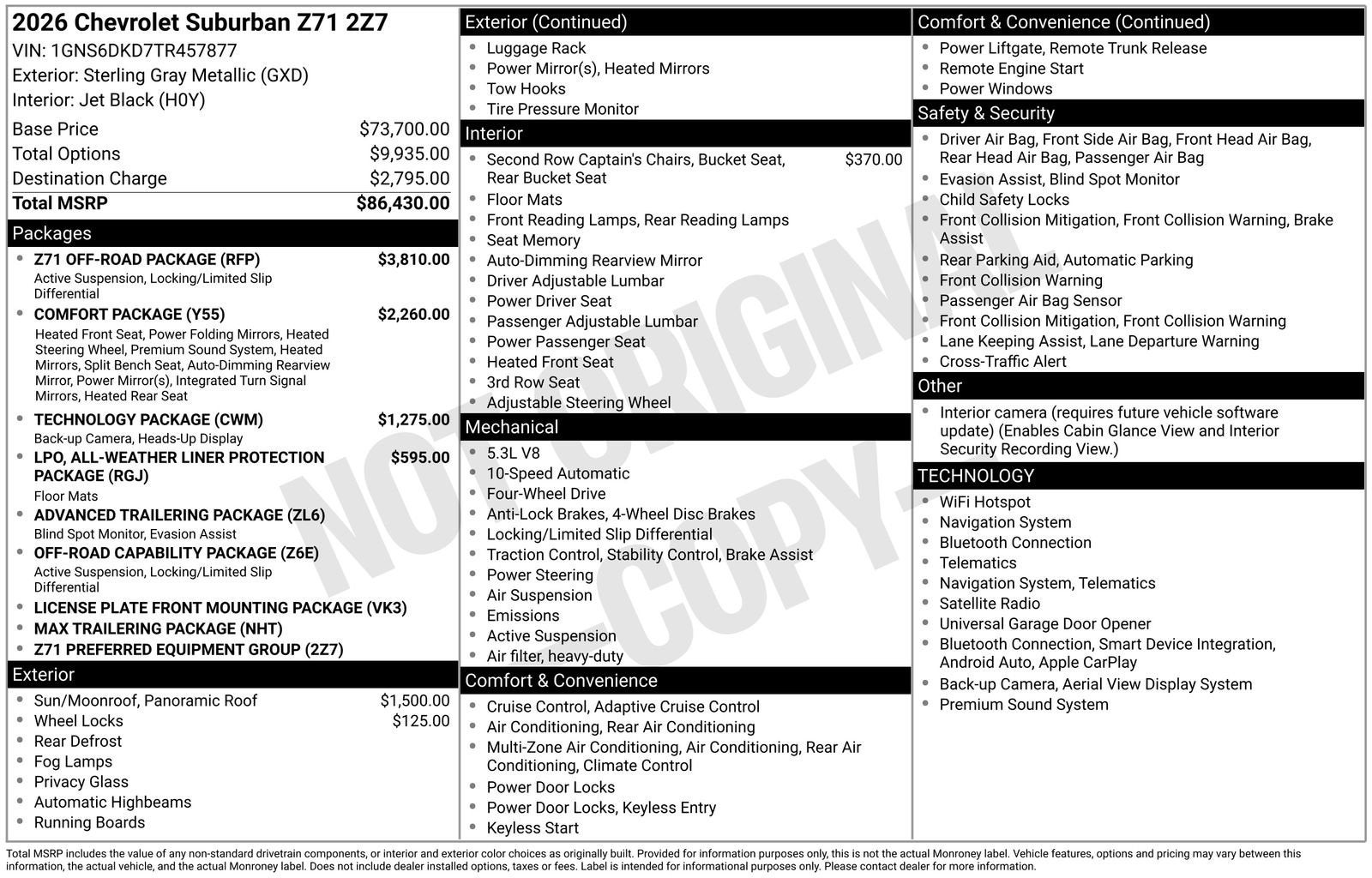 2026 Chevrolet Suburban Z71