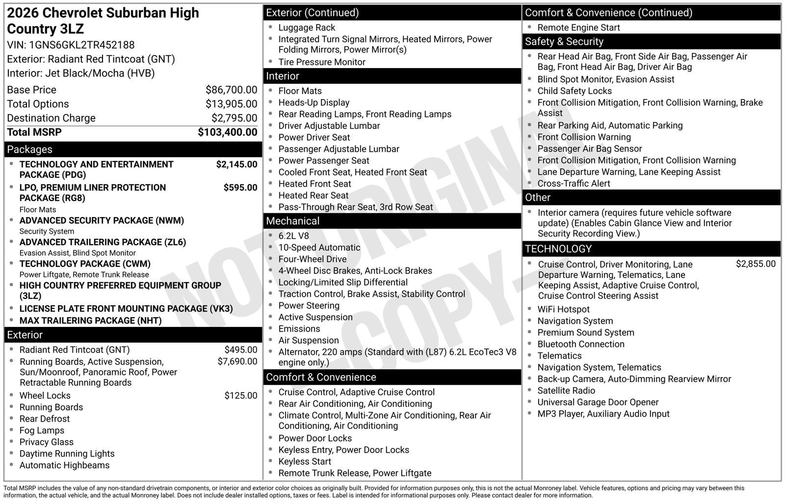 2026 Chevrolet Suburban High Country