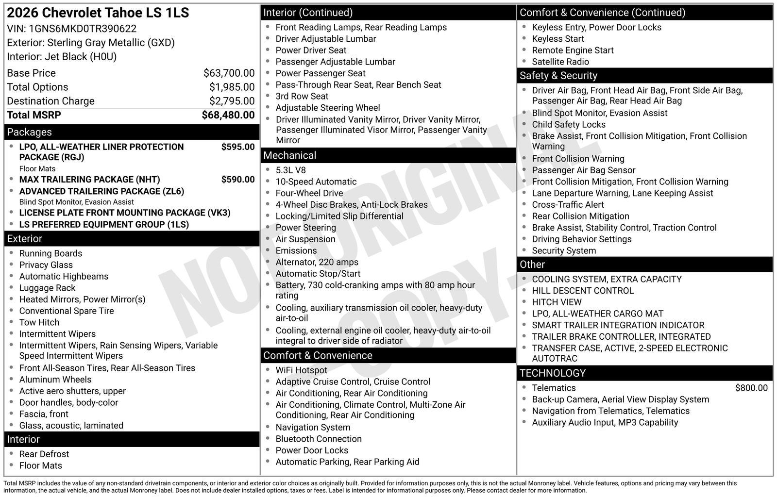 2026 Chevrolet Tahoe LS