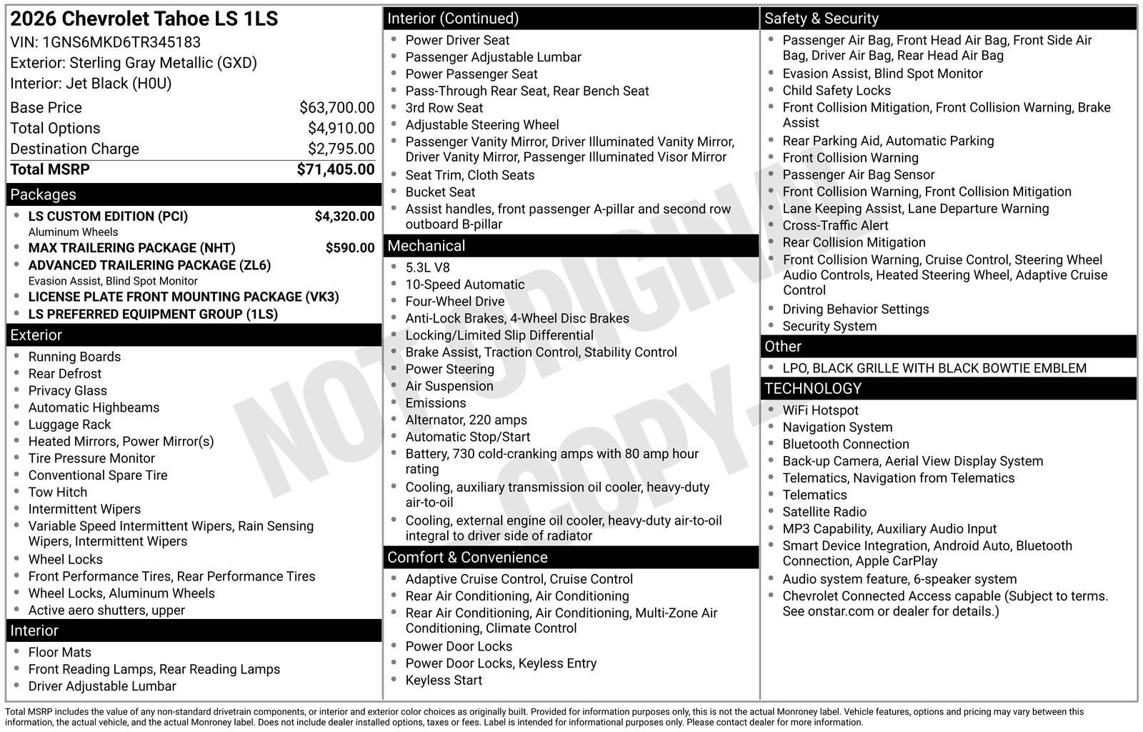 2026 Chevrolet Tahoe LS