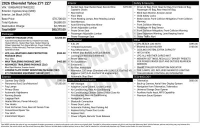 2026 Chevrolet Tahoe Z71