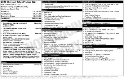 2026 Chevrolet Tahoe Premier