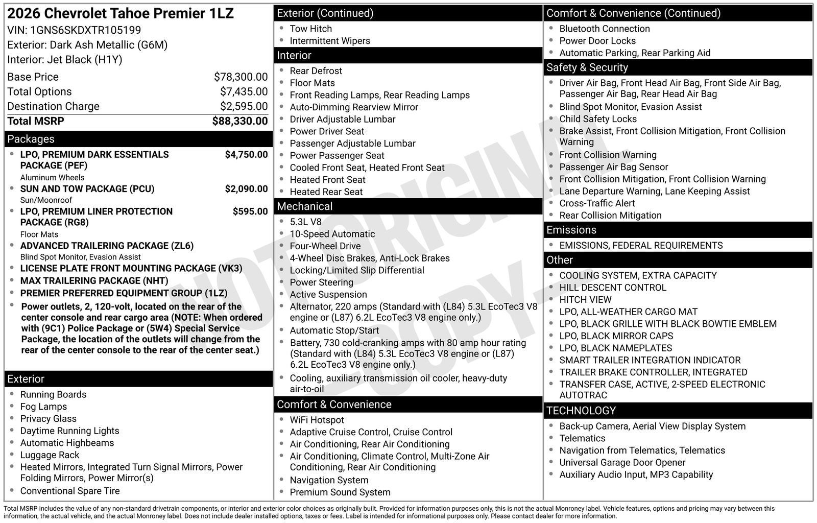 2026 Chevrolet Tahoe Premier