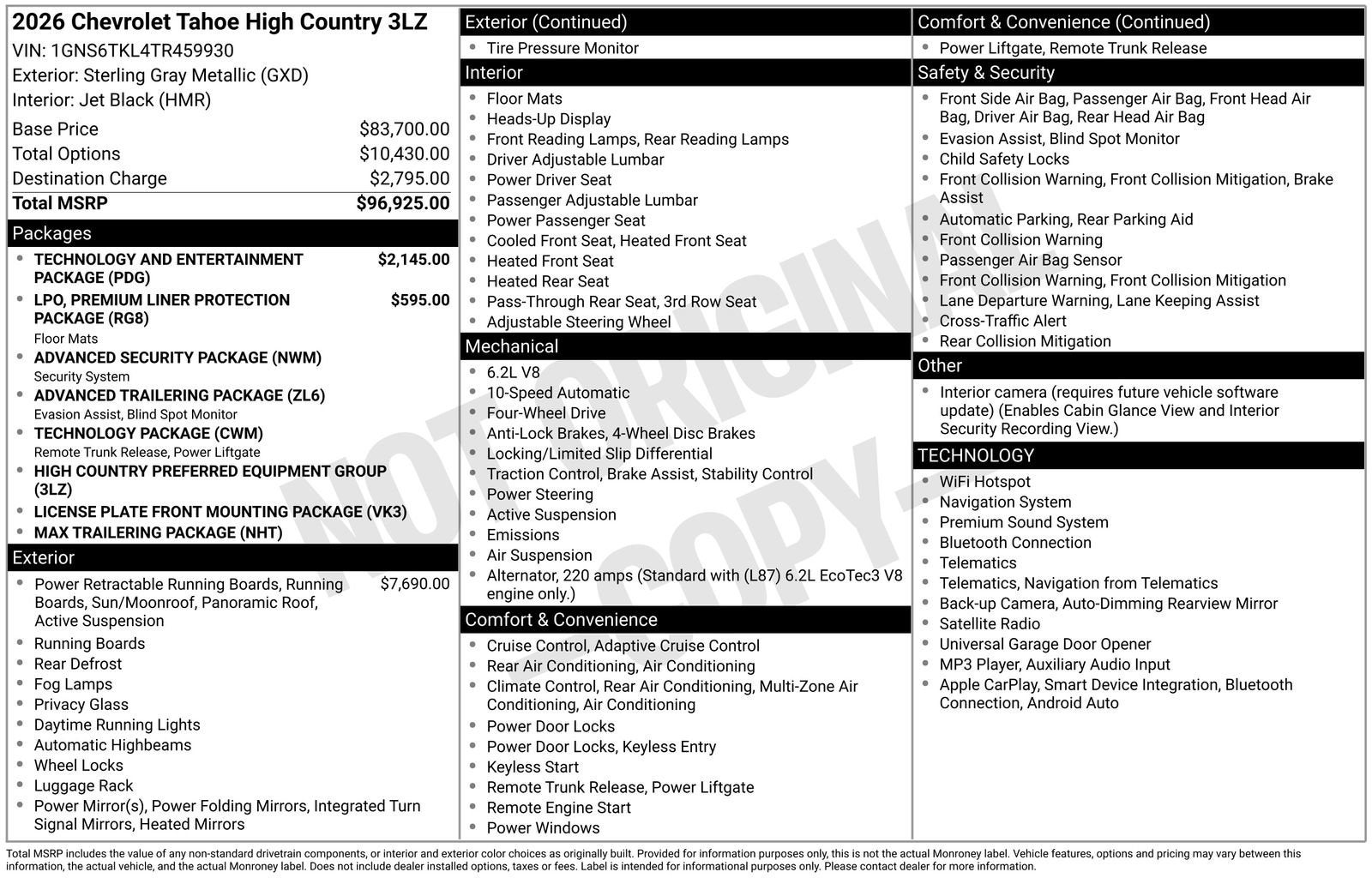 2026 Chevrolet Tahoe High Country